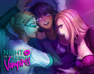 Cover Art of Night of the Lesbian Vampire, a Spooktober VN Jam Submission